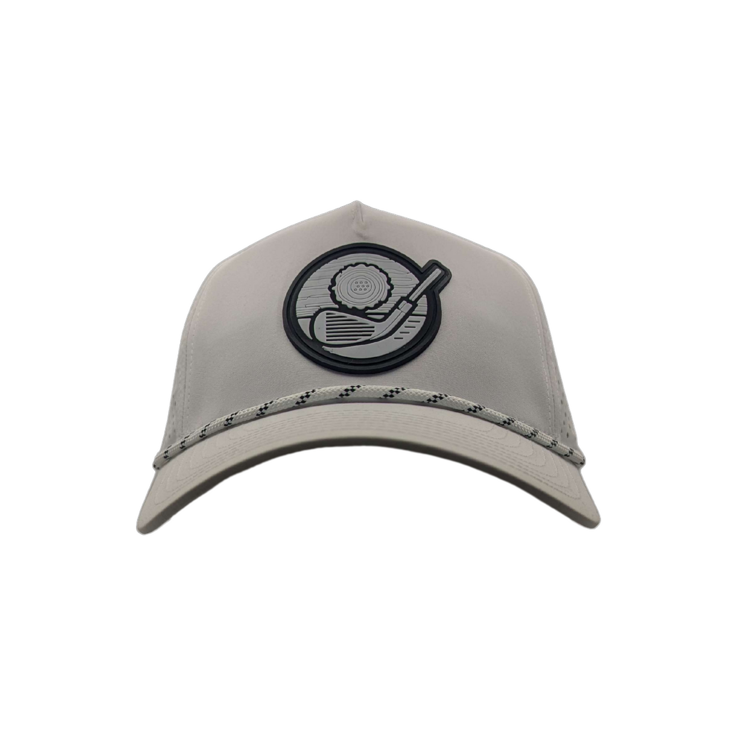 White rope hat by Iron & Wood Golf, designed for golfers with a stylish, comfortable fit. Perfect for both on and off the course.